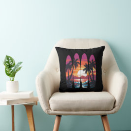 Surfboard Sunset Kudde