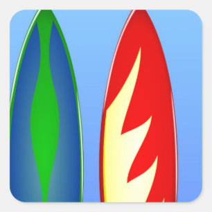 Surfboard-surfa Fyrkantigt Klistermärke