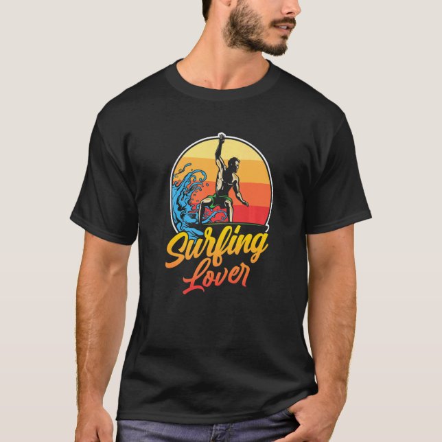Surfboard Surfa Surfer Ord T Shirt (Framsida)