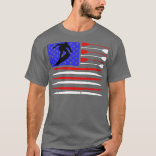 Surfboard Surfboard för amerikansk Flagga T Shirt