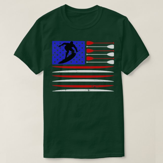 Surfboard Surfboard för amerikansk Flagga T Shirt (Design framsida)