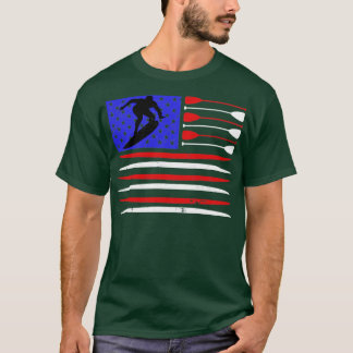 Surfboard Surfboard för amerikansk Flagga T Shirt