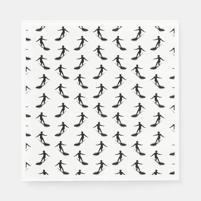 Surfboard Surfboard Mönster ANPASSNINGSBAR BACKGRO Pappersservett (Framsidan)