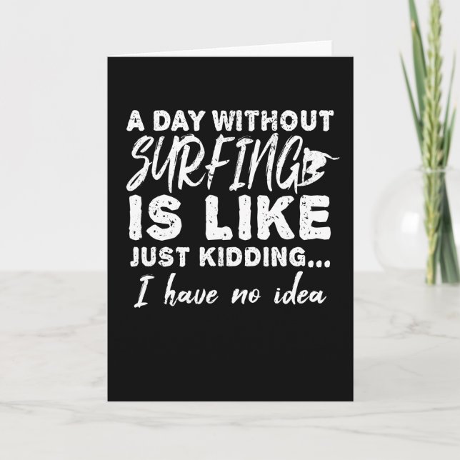 Surfboard Surfing Gift Present Idea Kort (Framsida)