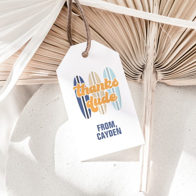 Surfboard tack för favoritmärkord för Beach Birthd Presentetikett (Skapare uppladdad)