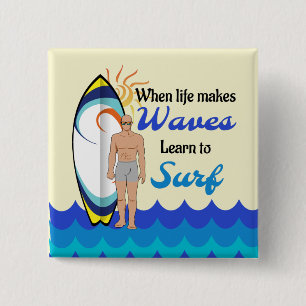 Surfboard vatten vågar inspirationsincitat knapp