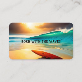 Surfboard vid havsviken visitkort
