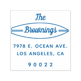 Surfboard White Family Namn Returadress Självfärgande Stämpel