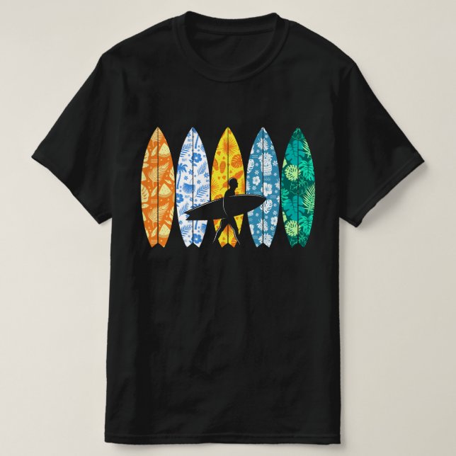 Surfboarder Hawaii Wave Surfing Surfboard Älskare  T Shirt (Design framsida)