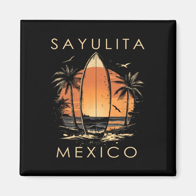 Surfboarder Sayulita Mexico Beach Surfing Surfer V Magnet (Framsidan)