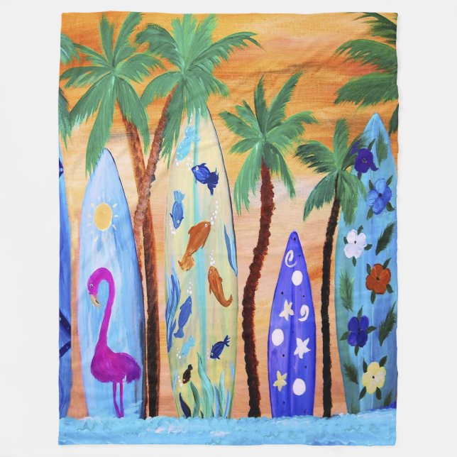 Surfboards home decor  fleecefilt (Framsidan)