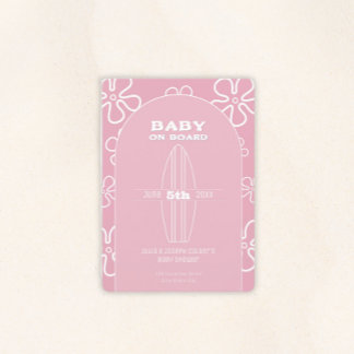 Surfbräda Baby Shower - Anpassad Könsneutral Inbjudningar