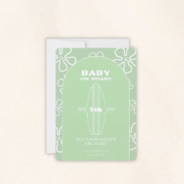 Surfbräda Baby Shower - Anpassad Könsneutral Inbjudningar