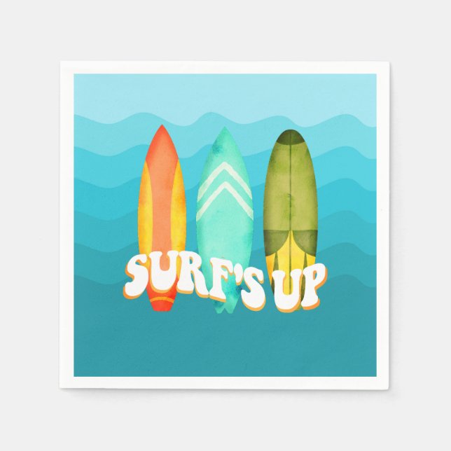 Surfbräda Födelsedagsfest Pappersservett (Framsidan)