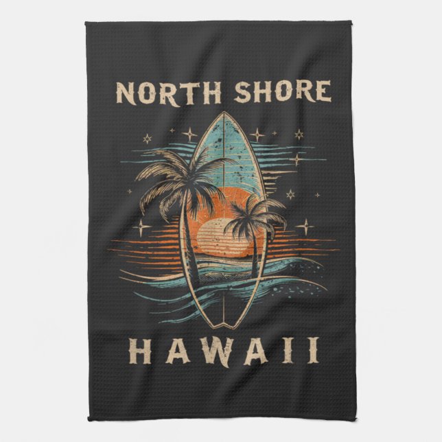 Surfbräda North Shore Hawaii  Kökshandduk (Vertikal)