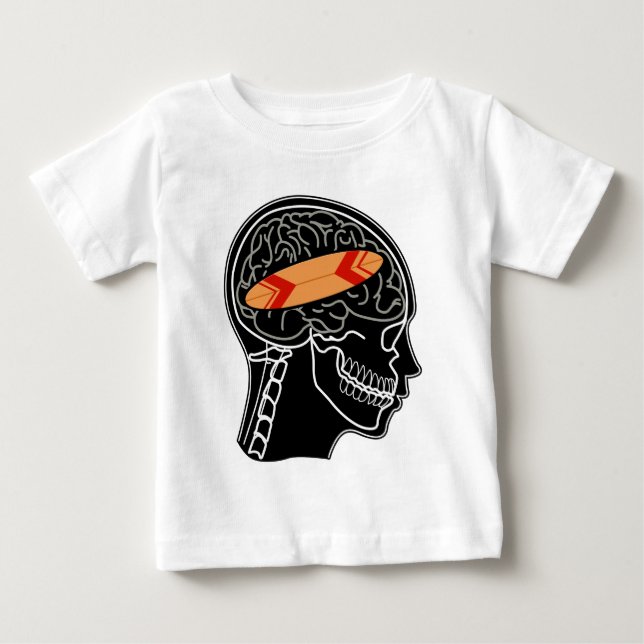 Surfbräda på hjärnan Rolig röntgen-design T Shirt (Framsida)