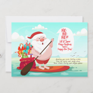 Surfbräda Santa Holiday välkomstkort Julkort