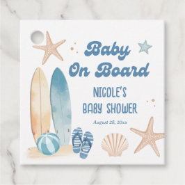 Surfbräda Strand Baby Ombord Baby Shower Gåvor Etiketter