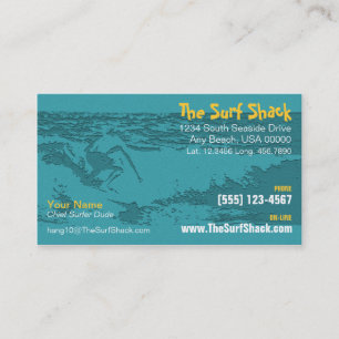 Surfbräda, Strand, Kust & Surfbutik Kontakt Visitkort