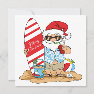 Surfbräda Tomte Julkort