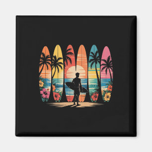 Surfbrädare Hawaii Våg Surfning Älskare Strand Sur Magnet