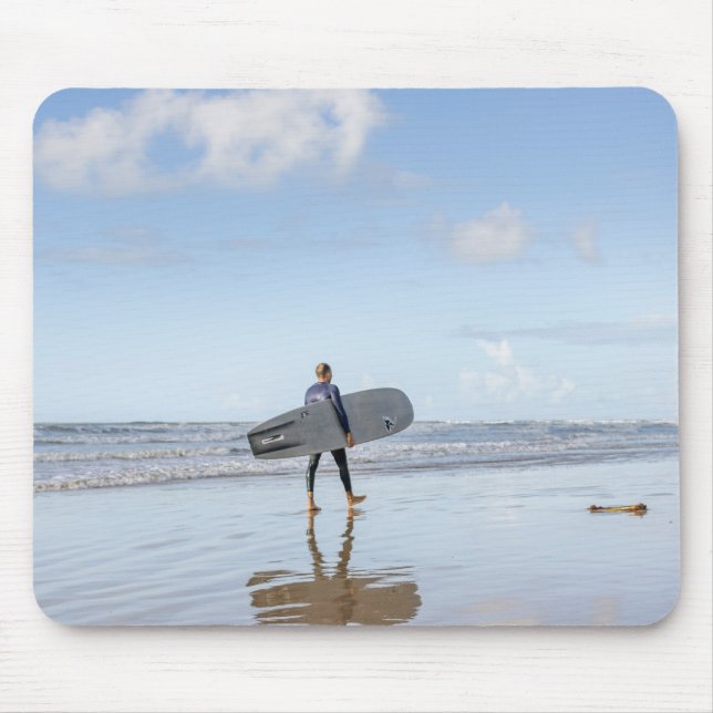surfbräde, surfning, surfare musmatta (Framsidan)