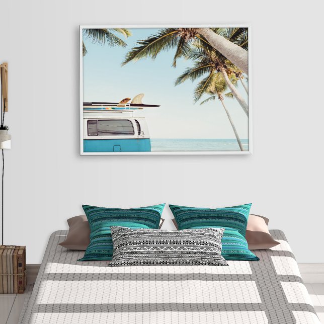Surfbrädor på Retro Van Coastal Wall Art Affisch (Skapare uppladdad)