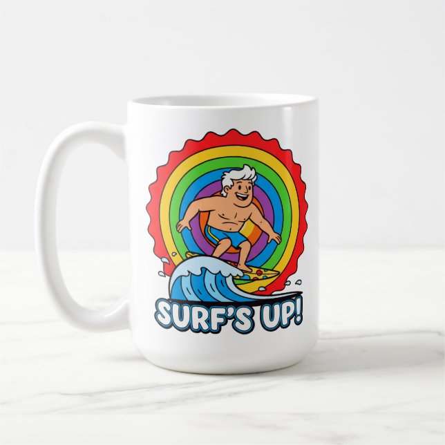 Surfens är på surfing kaffemugg (Vänster)