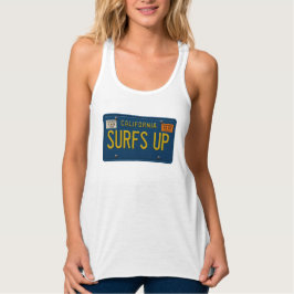 Surfens är uppe Retro 1969 California Registrering Linne Med Racerback