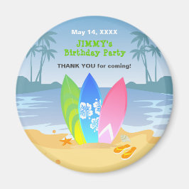 Surfens dag pojk födelsedagsfest magnet