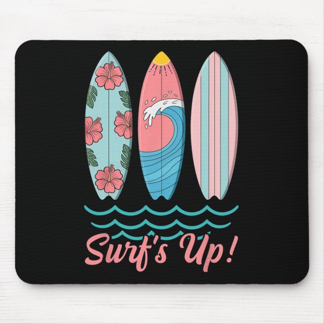 Surfens dag! Söt surfbräda sommar strand Hawaii vå Musmatta (Framsidan)