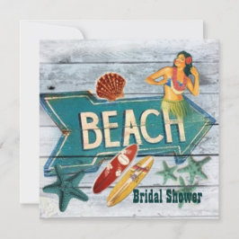 Surfer Aloha Hula Girl hawaii-stranden, möhippa Inbjudningar
