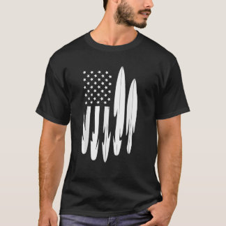 Surfer American Flagga Surfboard 4:e july T Shirt
