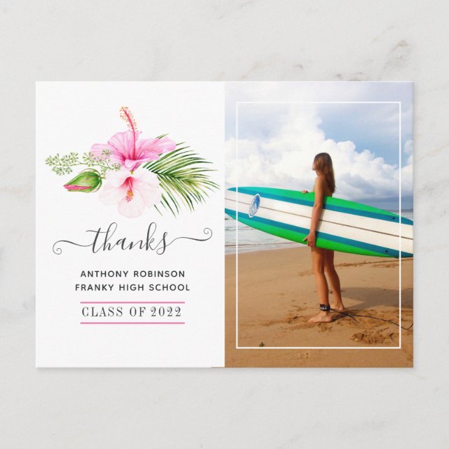 Surfer Äventyr Studentfest Tack Vykort (Framsida)