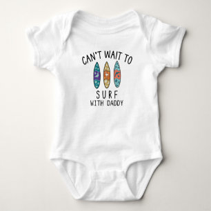 Surfer Baby kan inte vänta på Surfa med pappa Surf T Shirt