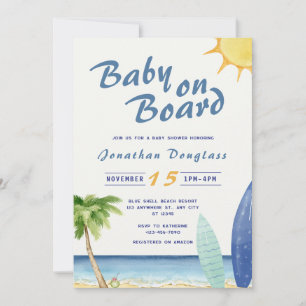 Surfer Baby ombord på Surfer Beach Inbjudningar