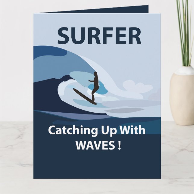 Surfer Beach Surfing Hälsning Kort (Framsida)