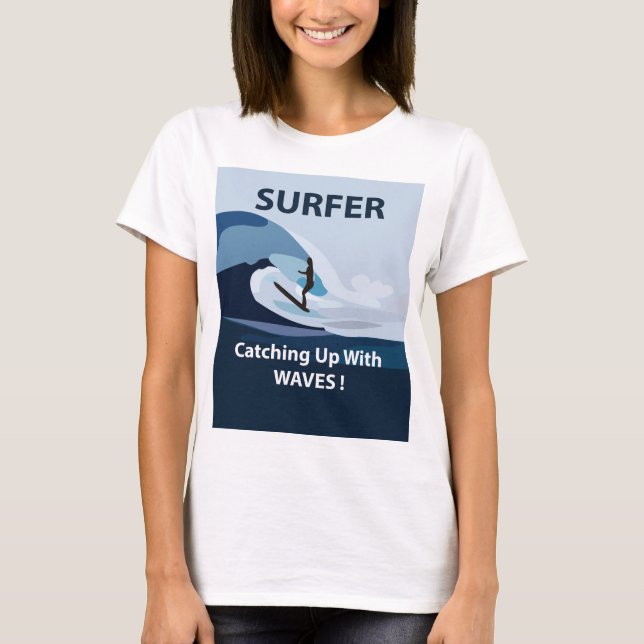 Surfer Beach Surfing T Shirt (Framsida)