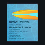 Surfer Beach themed Student Party Photo Inbjudan Flygblad<br><div class="desc">Kort för inbjudan till Studentfest i äventyr med elegant för handskriftsformat anpassade till dina händelsespecifikationer. Observera att denna budgetinbjudan är papper och mycket tunn. Kuvert ingår inte. För tjockare inbjudningar med medföljande kuvert och matchande produkter på samma tema,  se samlingen nedan.</div>