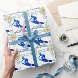 Surfer Birthday Gift Wrapping Papaer Presentpapper
