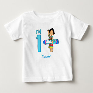 Surfer Boy 1st Birthday Baby T-Shirt