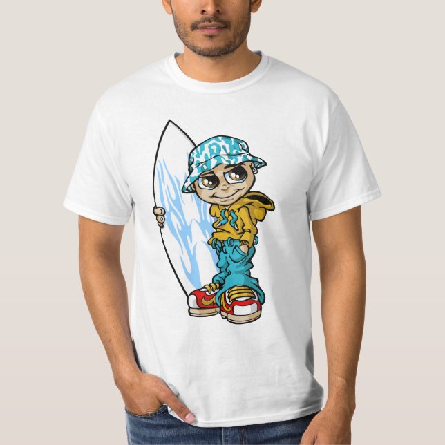 Surfer boy and his board t shirt (Framsida)