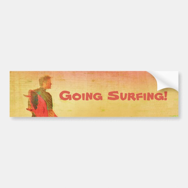 Surfer Boy Colorful Poster Stil Bumper Sticker Bildekal (Framsidan)