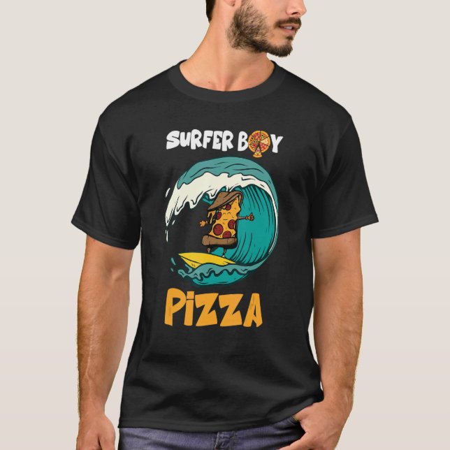 Surfer Boy för vem Kärlek surfing och Eat Pizzas S T Shirt (Framsida)