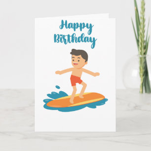 Surfer Boy Grattis på födelsedagen Kort