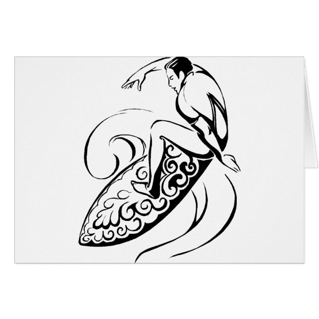 Surfer Boy Hälsningskort (Framsidan Horizontal)