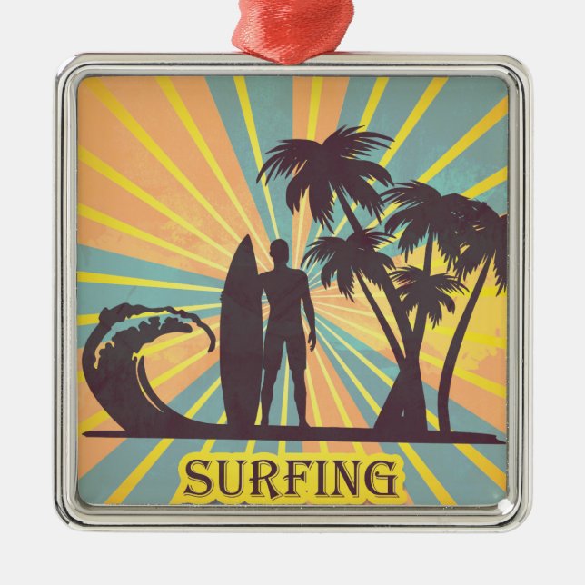 Surfer Boy Metall Ornament (Framsidan)