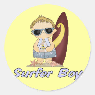 Surfer Boy Runt Klistermärke