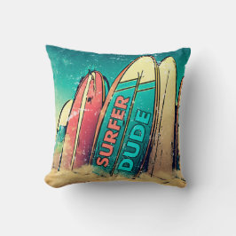 Surfer Boy Surfboard Dekorativ kudde
