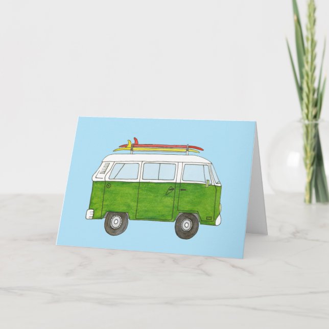 Surfer Campervan Kort (Framsida)